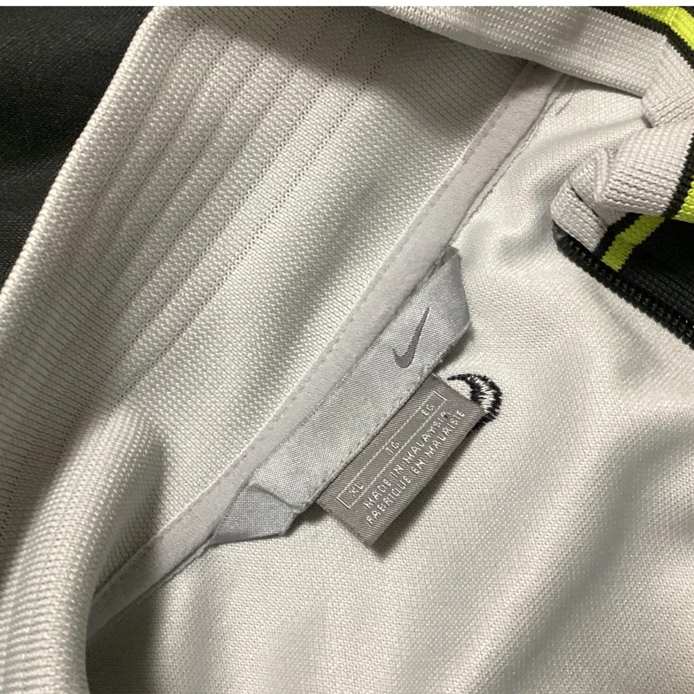 Nike Track Jacket Mens XL Grey Charcoal Good Neon Lime Color Block Activewear